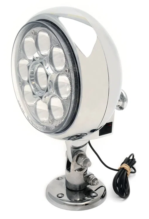 BG-S-8547 – UNITY Spotlight, 30 Watt LED 6 Inch Round Housing White Light With E-Z Grip Knob/ Unit Mounted Switch